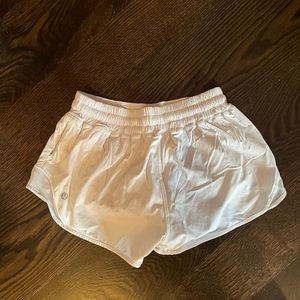 White lululemon running shorts